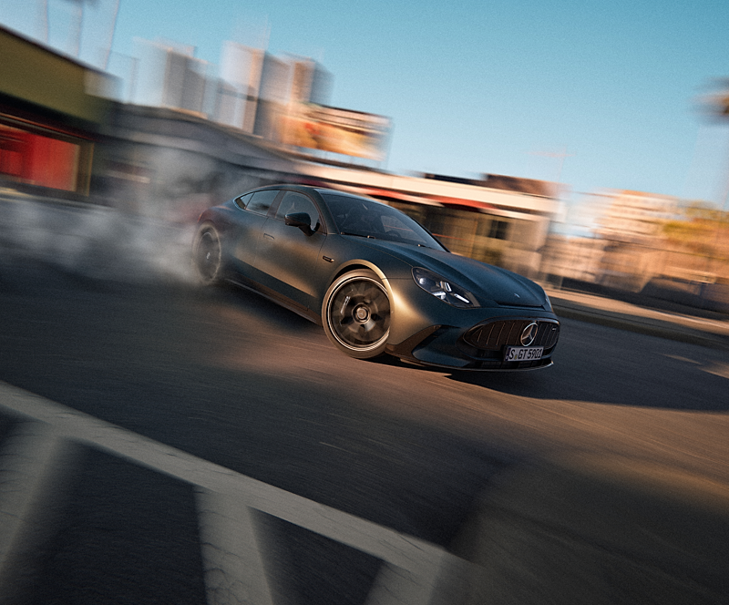2026-05_Mercedes-AMG_GT 63 4-Door Coupe_C590_Still 10a_Front_Dynamic Driving Drift_FULLBLEED_TIF_RGB